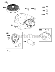 Briggs & Stratton 44N877-0016-B1 - Briggs & Stratton Vertical Engine Blower Housing and Air Cleaner Group