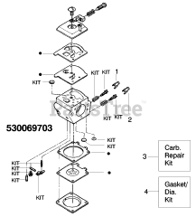 Snapper S 1838 - Snapper Chainsaw Carburetor Assembly (WT324) 530069703