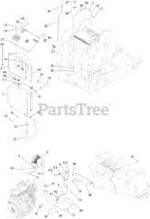 Toro 22328 HD (TX 1000) - Toro Dingo Wide Track Compact Utility Loader (SN: 414000000 - 999999999) Radiator and Air Cleaner Assembly