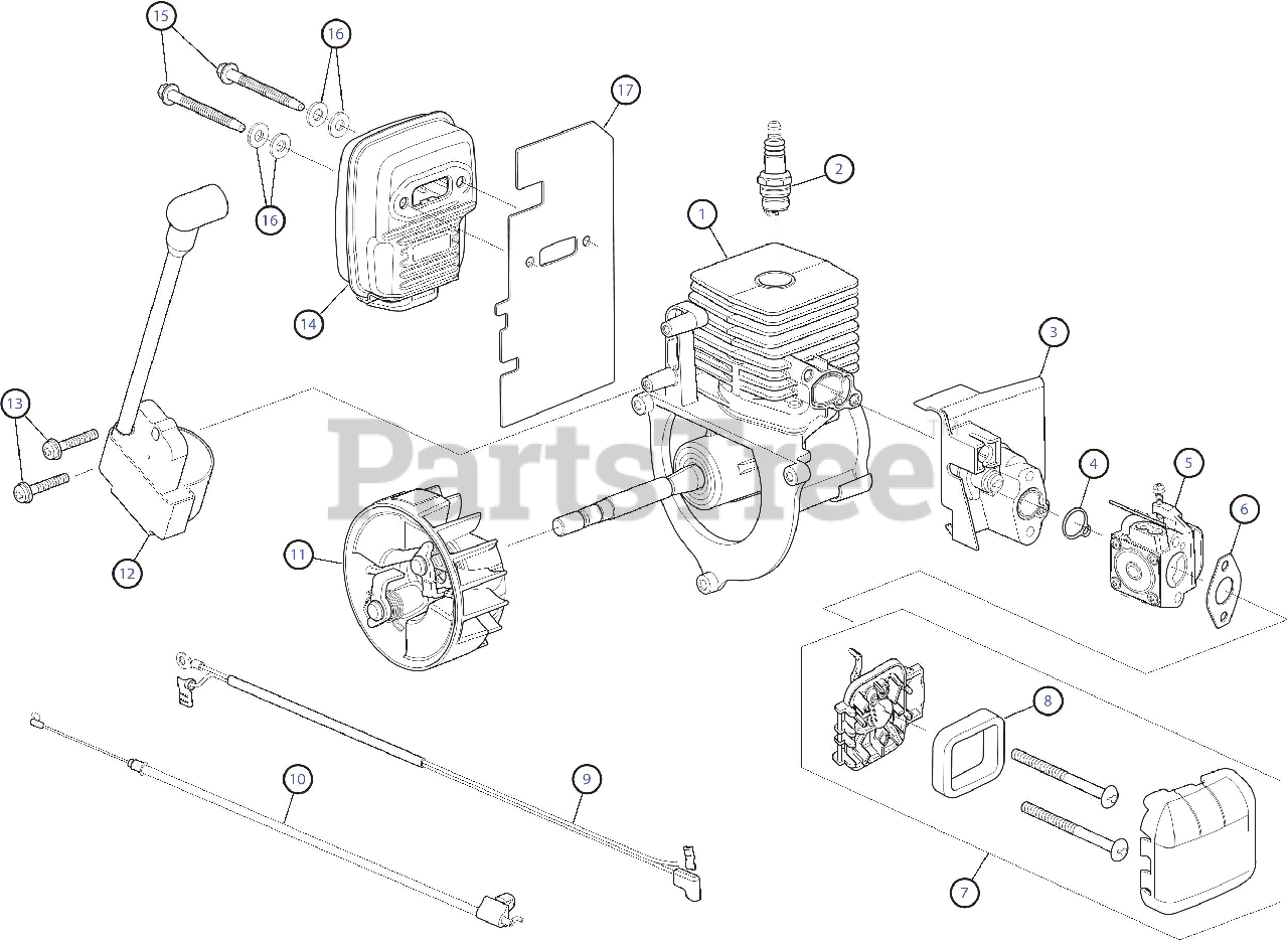 Bolens BL 125 (41AS79BY765) - Bolens Blower Engine Assembly Parts