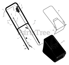 Scotts 228610x31A - Scotts 22" Walk-Behind Mower (2005) Handle &amp; Bag Assembly