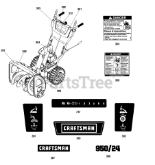 Craftsman C950-10329-0 (1696574-01) - Craftsman 24" Snow Thrower, Canada (2018)