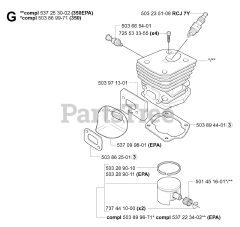 Husqvarna 340 e - Husqvarna Chainsaw (SN: 20051800001 - 20062300000) CYLINDER PISTON 2