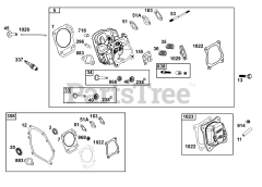 Briggs & Stratton 13A135-0139-F1 - Briggs & Stratton Horizontal Engine Cylinder Head Group