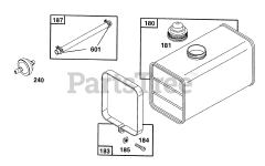 Briggs & Stratton 402445-1208-01 - Briggs & Stratton Horizontal Engine Fuel Tank and Parts
