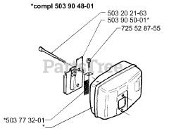 Husqvarna 225 H 75 - Husqvarna Hedge Trimmer (1998-01) Muffler