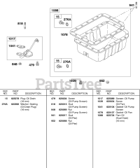 Briggs & Stratton 581447-0375-E2 - Briggs & Stratton Horizontal Engine Oil Pan, Oil Pump Screen