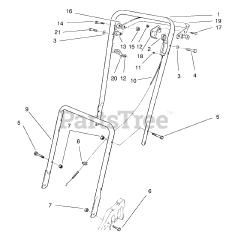 Toro 22026 - Toro Walk-Behind Mower (SN: 099000001 - 099999999) (1999) Handle Assembly