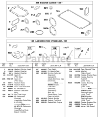 Briggs & Stratton 243432-1145-01 - Briggs & Stratton Horizontal Engine Engine Gasket Set, Carburetor Overhaul Kit