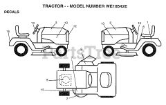 Weed Eater WE 18542 E - Weed Eater Lawn Tractor (1999) DECALS