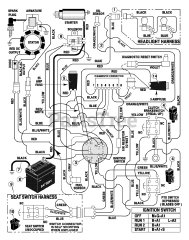 Murray 46562x8A - Murray 46" Lawn Tractor (1997) Electrical System (part 1)