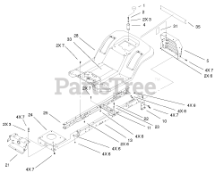 Toro 71227 (16-38 HXL) - Toro Lawn Tractor (SN: 210000001 - 210999999) (2001) Frame Body Assembly