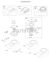 Briggs & Stratton 10H902-0641-E1 - Briggs & Stratton Vertical Engine Blower Housing/Shrouds, Flywheel, Rewind Starter