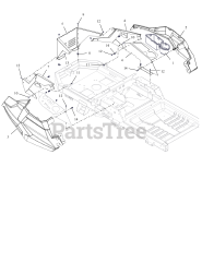 Gravely 915262 (ZT XL 42) - Gravely 42" Zero-Turn Mower, 21.5hp Kawasaki FR (SN: 030000 - 059999) Engine Wrap and Fenders