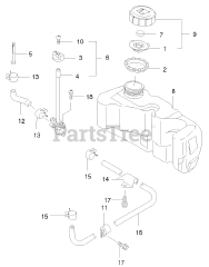 Toro 22172 - Toro Recycler Walk-Behind Mower (SN: 230000001 - 230999999) (2003) Fuel Tank And Fuel Valve Assembly