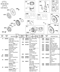 Briggs & Stratton 580447-0320-E2 - Briggs & Stratton Horizontal Engine Crankshaft, Piston, Flywheel, Clutch