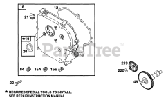 Briggs & Stratton 170402-6020-01 - Briggs & Stratton Horizontal Engine Crankcase Cover, Cam