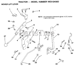 Weed Eater WEX 12H36 D - Weed Eater Lawn Tractor LIFT LEVER