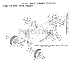 Poulan CHD F550 C - Poulan Front-Tine Tiller (1998) WHEEL, DEPTH STAKE ASSY