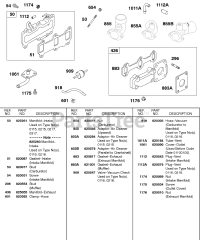 Briggs & Stratton 433447-0116-E2 - Briggs & Stratton Horizontal Engine Intake Manifold, Exhaust Manifold, A/C Adapters