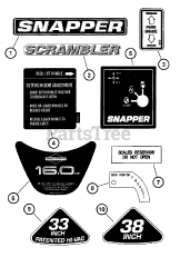 Snapper YZ 16335 BVE (84946) - Snapper Scrambler 33" Zero-Turn Mower, 16hp DECALS (Part 1)