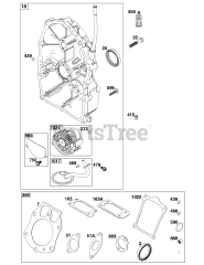 Briggs & Stratton 61G477-0004-J1 - Briggs & Stratton Horizontal Engine Crankcase Cover/Sump Group