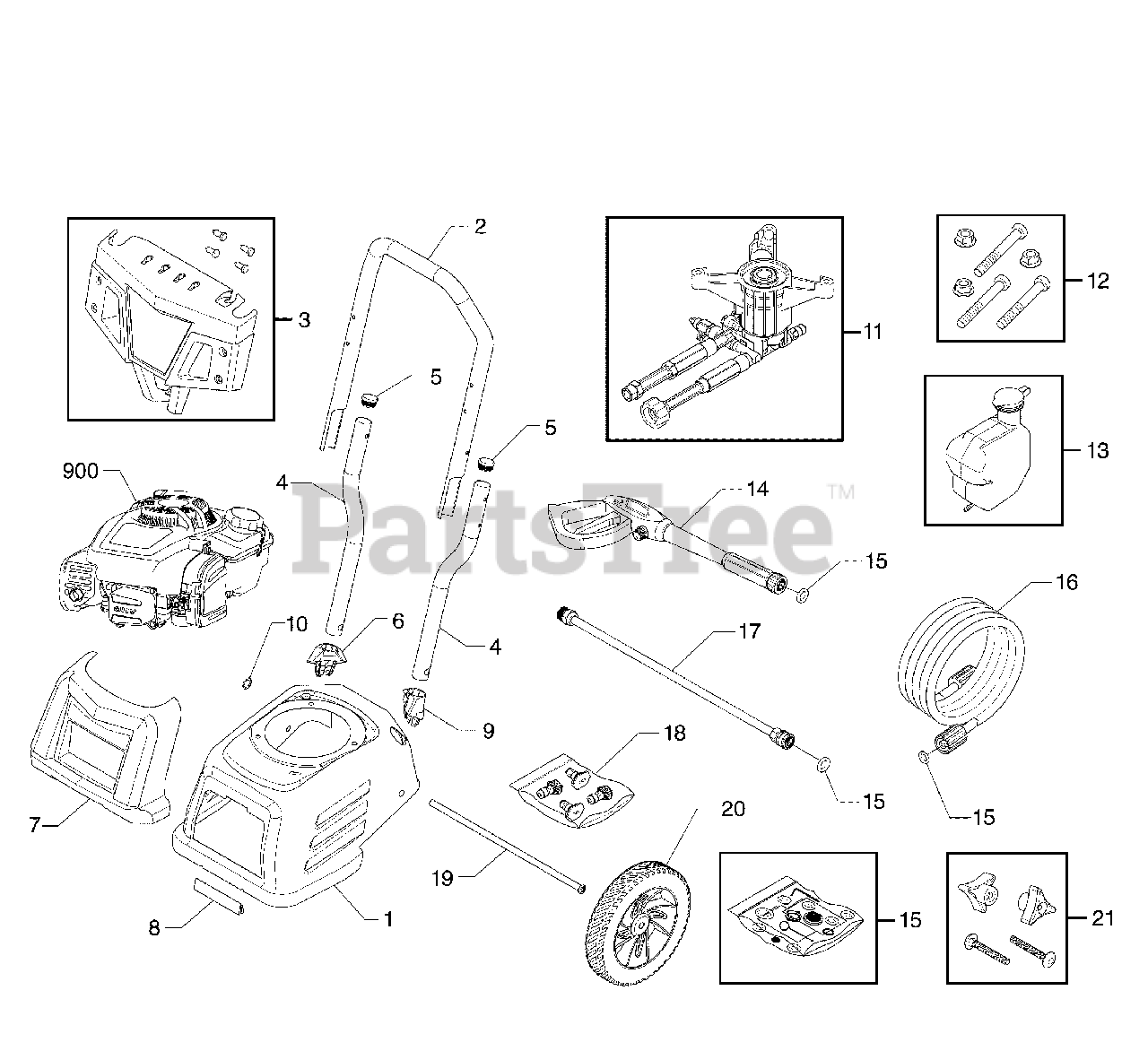 TroyBilt 02067600 TroyBilt 2,800 PSI Pressure Washer Main Unit