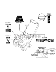 MTD 31AS2S1E795 - MTD Pro Snow Thrower (2013) Label Map 31AS2S1E795