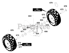 Yard King 627804x89B - Yard King 27" Snow Thrower (2000) Wheels Assembly