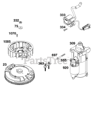 Briggs & Stratton 49E877-0011-G1 - Briggs & Stratton Vertical Engine Flywheel, Ignition, and Starter Group
