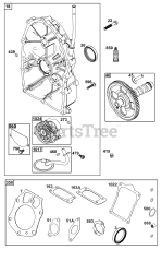 Briggs & Stratton 61E477-0015-J1 - Briggs & Stratton Horizontal Engine Crankcase Cover/Sump Group