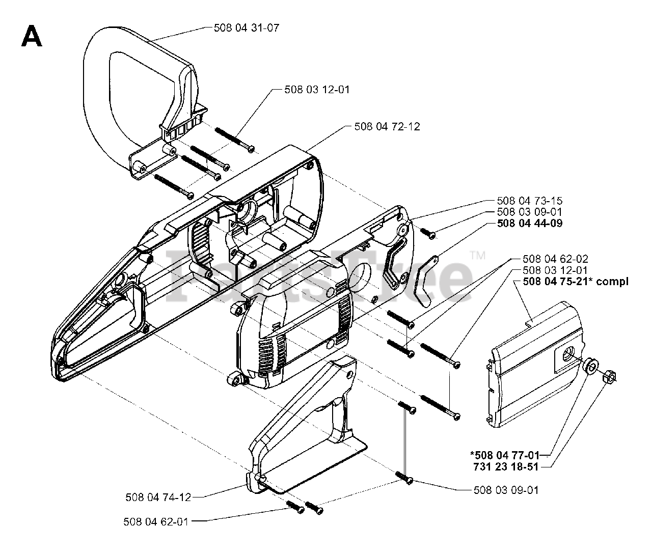 Jonsered 2016 EL Jonsered Chainsaw, Electric (199810) HOUSING Parts