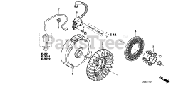 Honda GC160 LA QDE (GCAHA) - Honda Engine, Made in USA (SN: GCAHA-3599750 - GCAHA-9999999) FLYWHEEL@IGNITION COIL   (CAST IRON)