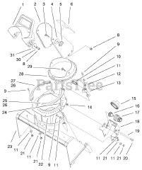 Toro 38432 (CCR 3000) - Toro Snow Thrower (SN: 099000001 - 099999999) (1999) Deflector and Discharge Assembly