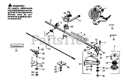 Weed Eater 1900 - Weed Eater String Trimmer CUTTING HEAD &amp; DRIVE SHAFT