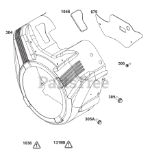 Briggs & Stratton 359447-0119-E1 - Briggs & Stratton Horizontal Engine Blower Housing Group
