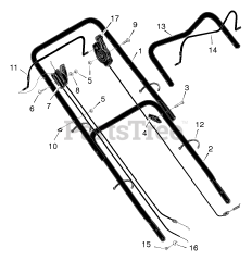 Murray 21515x66A - Murray 21" Walk-Behind Mower (1996) Handle Assembly