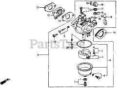 Honda HR214 PXA#1 (HR214) - Honda 21" Walk-Behind Mower, Made in USA (SN: HR214-6000001 - HR214-9999999) CARBURETOR