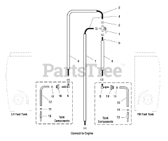 Simplicity ZT 2348 T - Simplicity Colt 48" Zero-Turn Mower, 23hp Kohler Fuel Supply Hose &amp; Tank Replacement Part Group (S/N 124 &amp; above) (7090trg2)