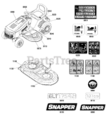Snapper ELT 175420 (2691044) - Snapper 42" Lawn Tractor, 17.5hp