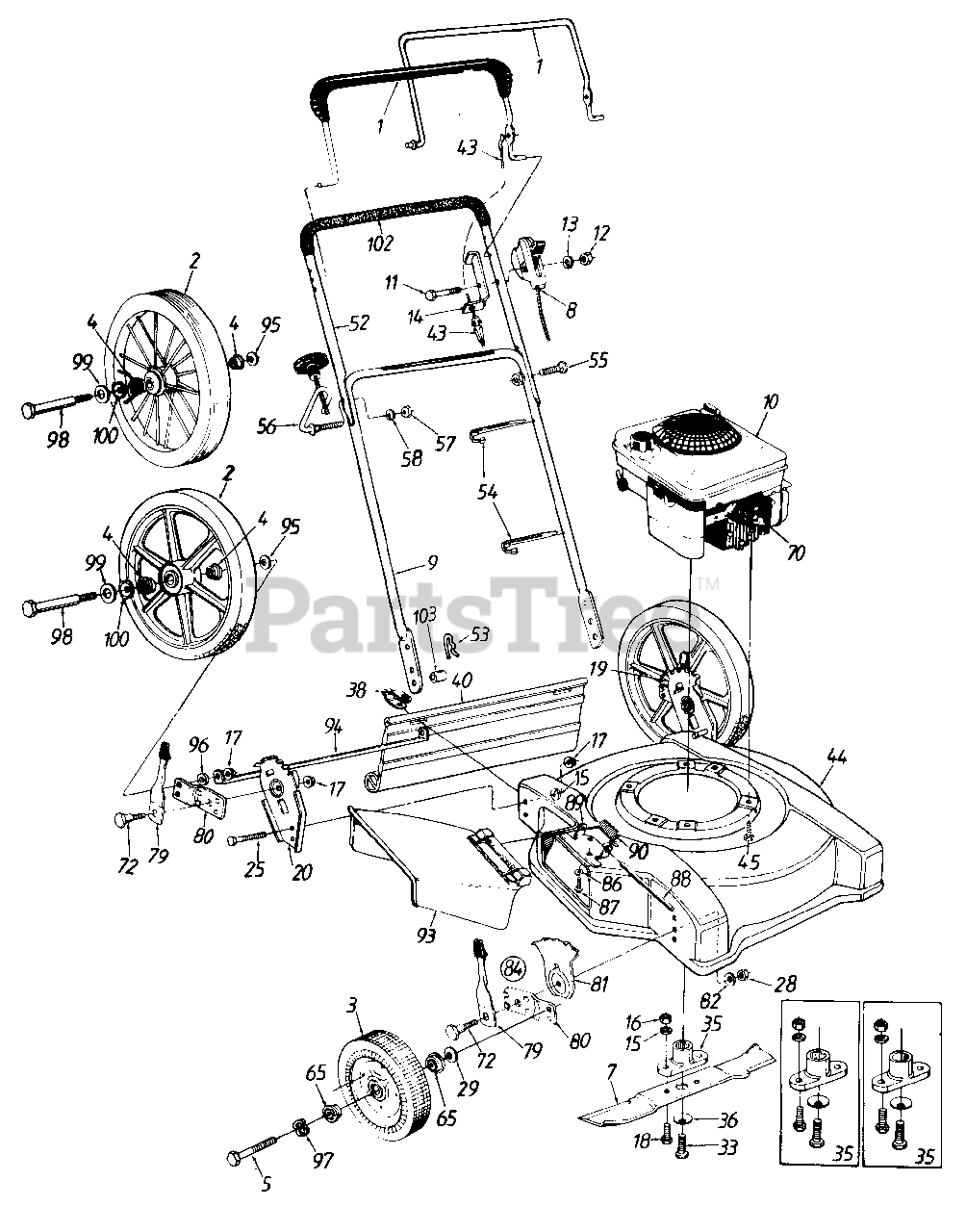 Lawn Hawk 110-508R111 - Lawn Hawk Walk-Behind Mower (1990) (Ernst Home Centers) Parts