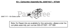 Poulan Pro PP 445 - Poulan Pro Pole Saw Carburetor Assembly (WT628) 530071637