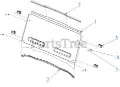 Cub Cadet 39A70139 (39A70139100) - Cub Cadet Utility Vehicle Vented Windshield General Assembly