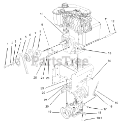 Toro 38559 (1028) - Toro 28" Power Shift Snow Thrower (SN: 240000001 - 240999999) (2004) Engine and Transmission Assembly