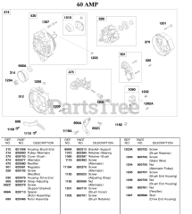 Briggs & Stratton 58E447-0411-E2 - Briggs & Stratton Horizontal Engine 60 AMP Alternator