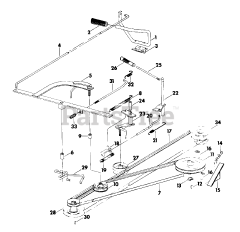 International Harvester 75 (0340008U) - International Harvester Riding Mower (1972 - 1981) Transmission Drive &amp; Clutch Controls
