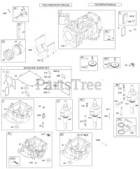 Briggs & Stratton 28N777-1103-E1 - Briggs & Stratton Vertical Engine Crankcase Cover/Sump, Crankshaft, Cylinder, Piston/Rings, Connecting Rod