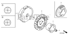 Honda GX120 K1 SX (GC01) - Honda Engine, Made in Japan (SN: GC01-2000001 - GC01-4299999) FLYWHEEL