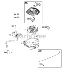 Briggs & Stratton 9P602-0124-H5 - Briggs & Stratton Vertical Engine Flywheel, Ignition and Starter Group