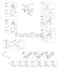 Briggs & Stratton 124T02-1028-B1 - Briggs & Stratton Vertical Engine Air Cleaner, Exhaust System, Governor Spring